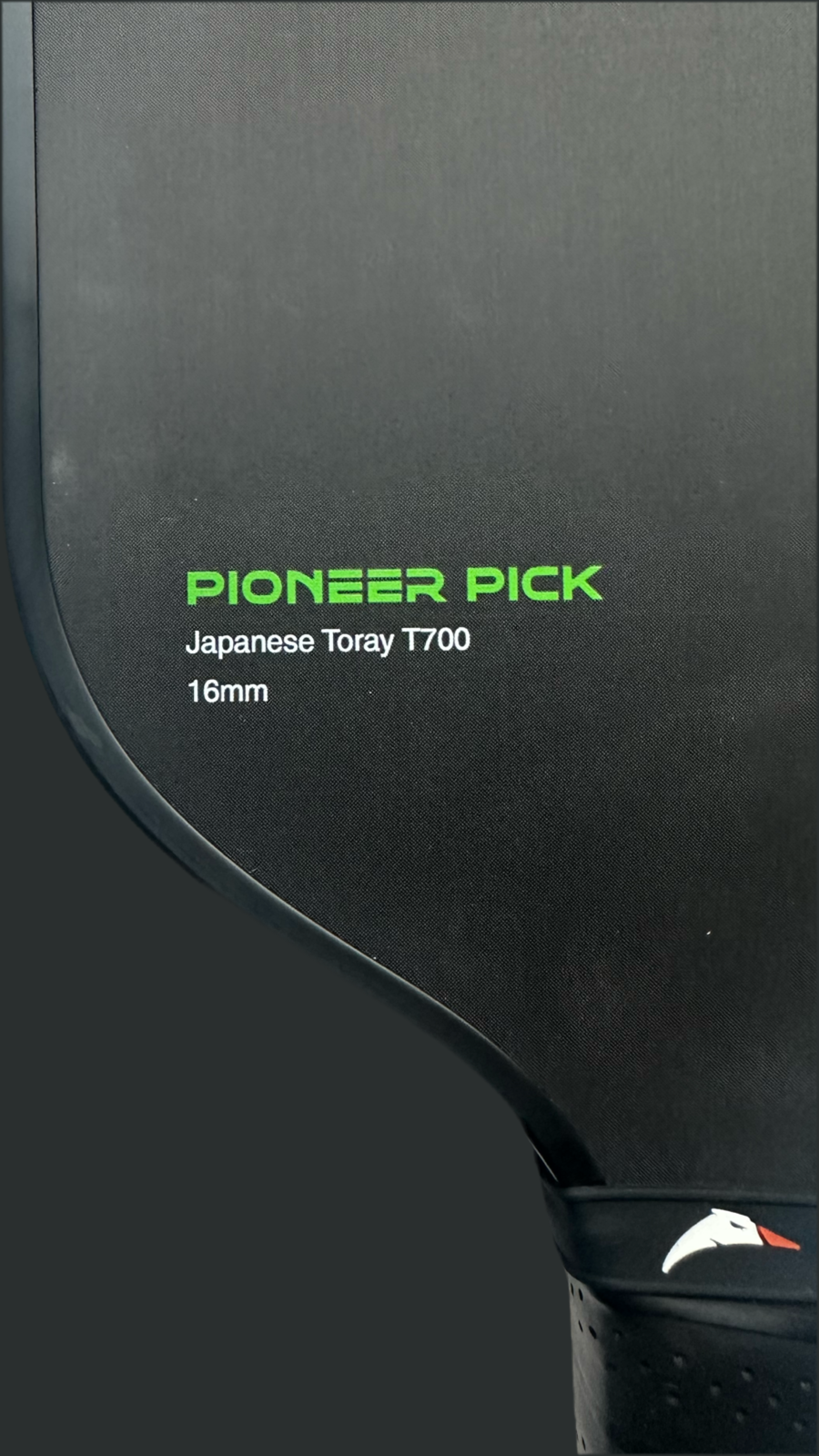Pioneer Pick 16mm | Toray T700 Raw Carbon Fibre Surface | Beginner Pickleball Paddle | Superior Control