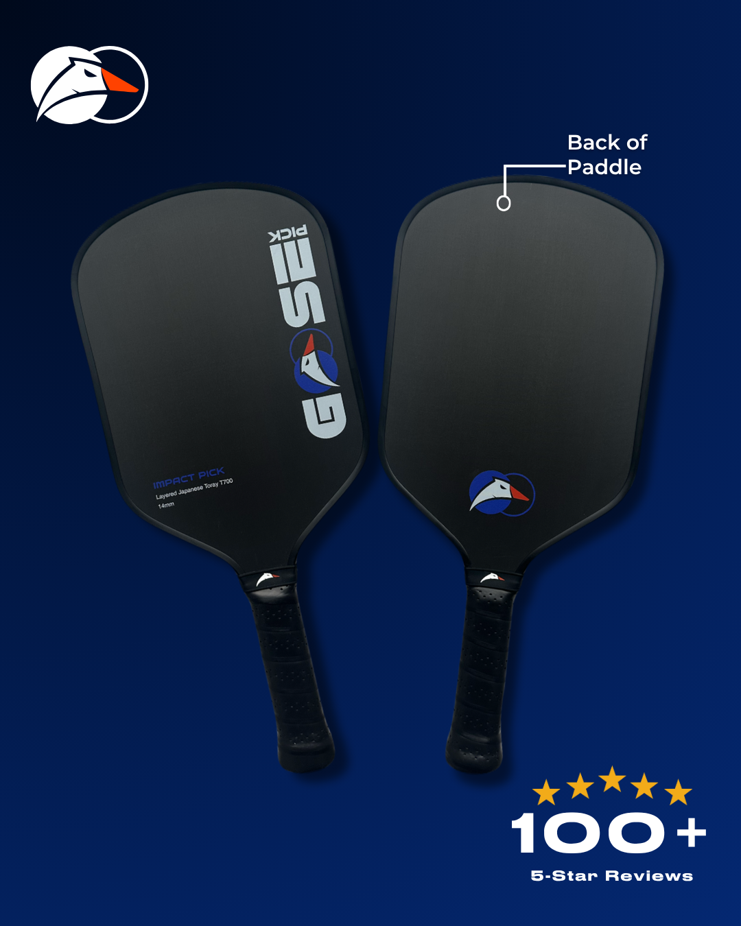 Impact Pick 14mm | Toray T700 Raw Carbon Fibre Surface | Intermediate Pickleball Paddle | High Power Output