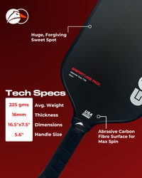 Signature Pick 16mm | Thermoformed | USAPA Approved | Toray T700 Raw Carbon Fibre Surface | Intermediate Pickleball Paddle | Premium Power & Control